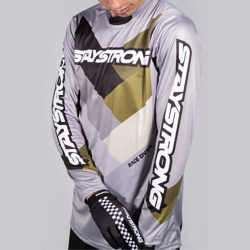 Stay Strong Chevron BMX Race Jersey- Grey