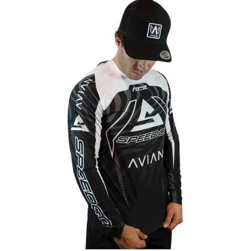 SpeedCo/Avian BMX Race Jersey-Black/Grey
