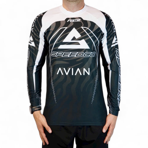 SpeedCo/Avian BMX Race Jersey-Black/Grey
