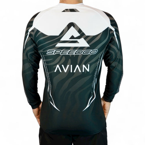 SpeedCo/Avian BMX Race Jersey-Black/Grey
