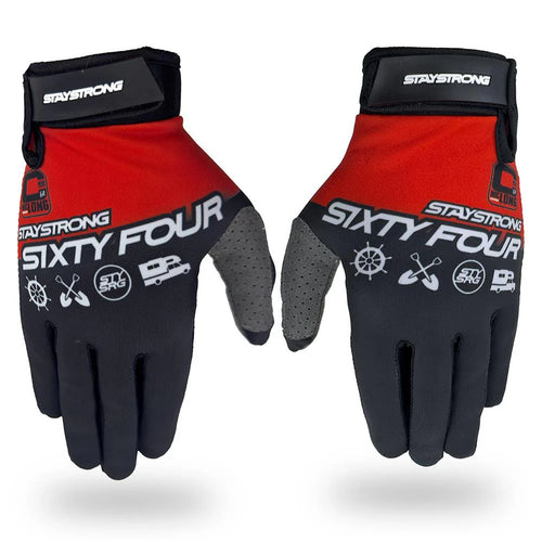 Stay Strong Nic Long Captain Race Gloves - Red/Black